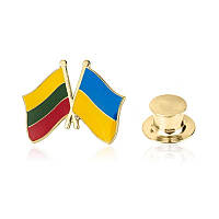 Значок BROCHE Флаг Литва-Украина разноцветный BRGV112806