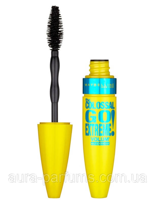 Водостійка туш для вій Maybelline Volume Express Colossal Go Extreme Waterproof