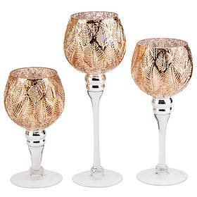 Набір з 3 підсвічників "Листя" ELISEY