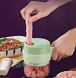 Багатофункціональний ручний електричний подрібнювач для овочів 4 в 1 Food Chopper Catling, фото 5