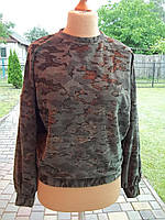( S - 44 р ) NEXT женская бархатная кофта свитер велюровая хаки Б / У