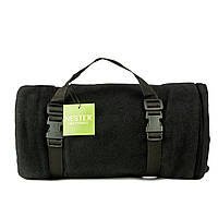 Флісовий плед Nester Black Case 145*200 - чорний плед для військових з чохлом