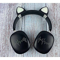 Детские беспроводные наушники кошачьи ушки Cat Ear SP-20A Черные , Bluetooth наушники с подсветкой