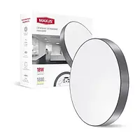 Светильник светодиодный 1-MSP-1841-SLG MAXUS SP Ceiling 18W 4100K Circle Slim Gray