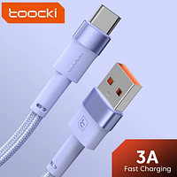 Кабель Toocki USB Type-C 3А Q.C. 3.0 длинна 1 метр быстрая зарядка и передача данных