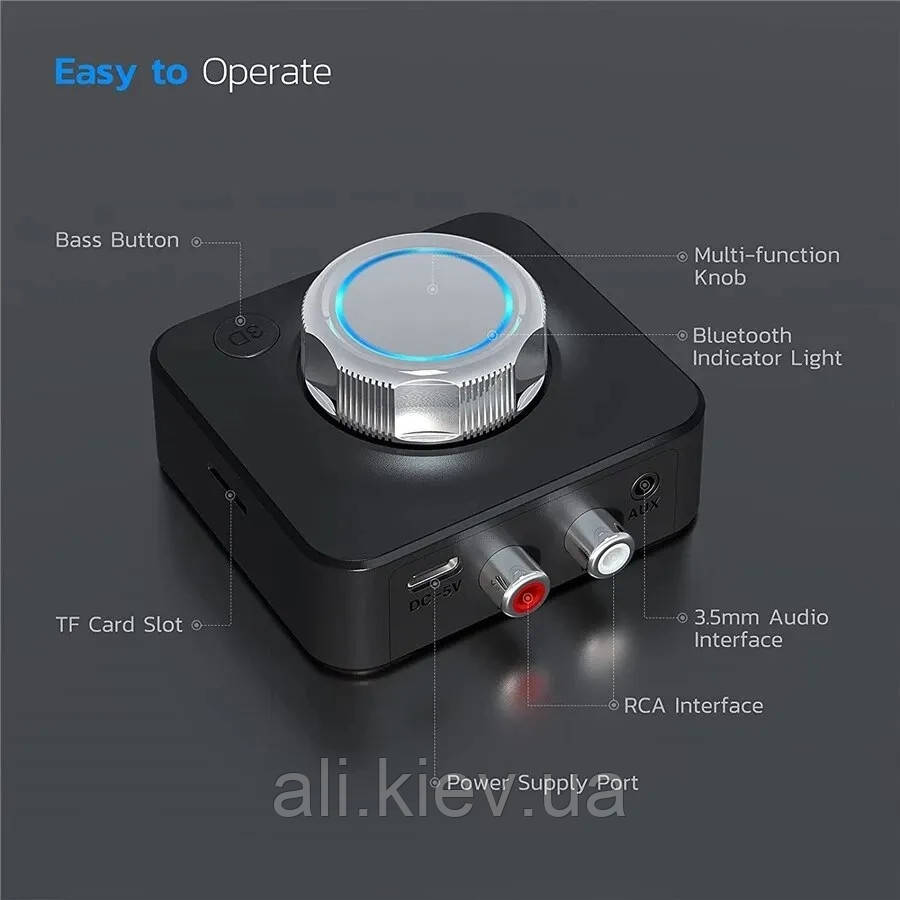 Декодер Bluetooth 5.0 аудіо приймач ресивер звуку 3D RCA AUX TF , С39. для старих аудіосистем ,без блютус, фото 1