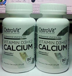 Кальцій Д3 К2 OstroVit Vitamin D3 K2 Calcium 90 табл