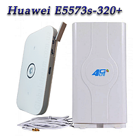 Комплект 4G+LTE+3G WiFi Роутер Huawei E5573s-320 + (KS,VD,Life) с антенной MIMO 2×9dbi