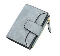 Стильний жіночий гаманець на блискавці зі штучної шкіри, сіро-блакитний