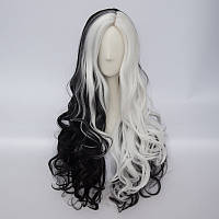 Длинные парики UASHOP 70см Черно-белые волнистые волосы косплей анимэ UASHOP