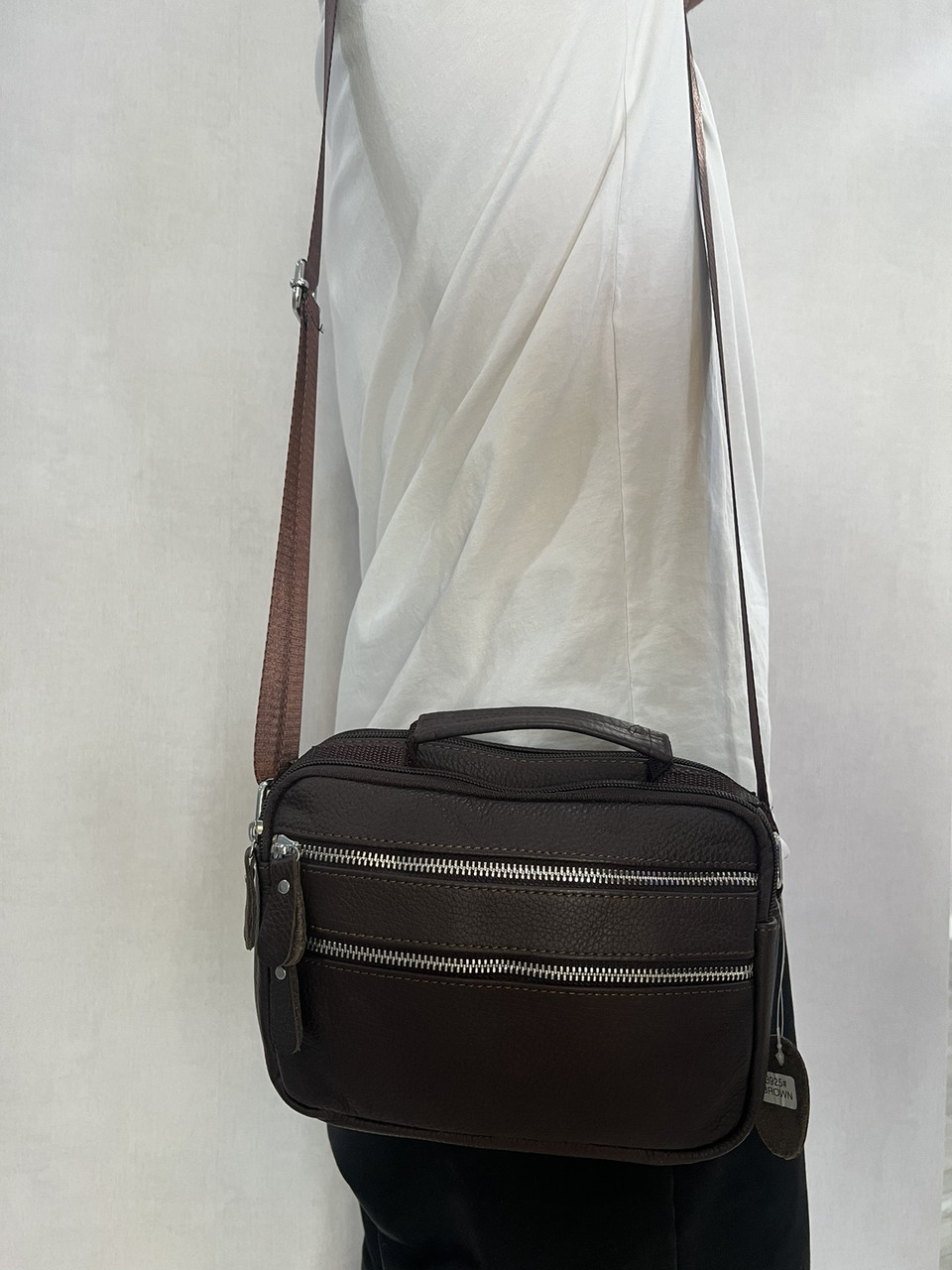 Чоловіча сумка з натуральної шкіри 3925-11BROWN коричнева