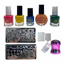 Набір для стемпінгу №30 (2 пластини і 5 лаків)