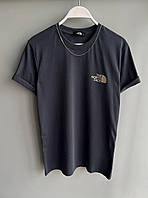 Мужская футболка The North Face серая с принтом хлопковая летняя Тенниска Зе Норт Фейс на лето