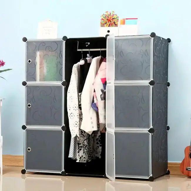 Пластикова складана шафа гардероб пластиковий Storage Cube Cabinet А 906-42 Чорний