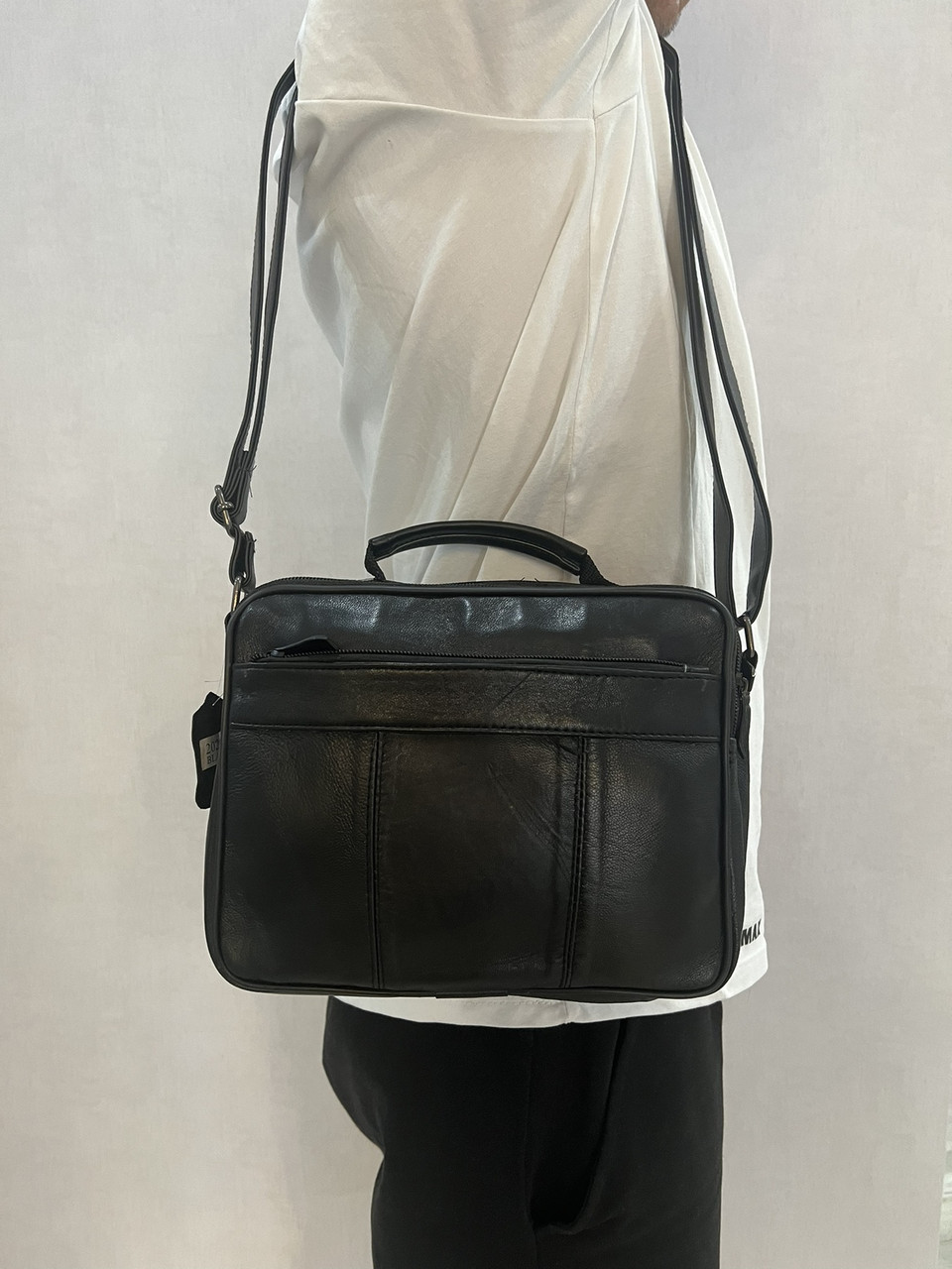 Чоловіча шкіряна сумка SW2026 чорна, фото 1