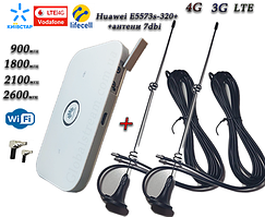 Мобільний модем 4G-LTE+3G Wi-Fi Роутер Huawei E5573s-320+ (KS, VD, Life) + 2 антени 4G (LTE) на 7 db магніт