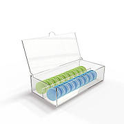 Бокс для макарун на 2 доріжки 120х60х200 мм закритий із відкидною кришкою ACRY Акрил 2 мм