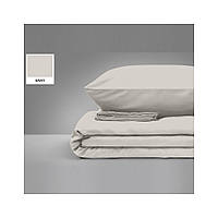 Постельное белье MirSon плотная 100% хлопковая ткань Бязь Premium Light Gray 175х210