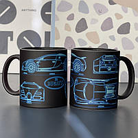 Чашка - хамелеон "Bugatti neon", авто, Кружка керамическая хамелеон "Бугатти неон", фото 2