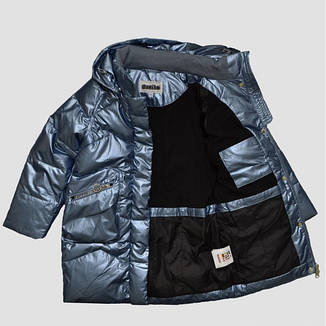 Дитячий зимовий пуховик на флісі, без хутра, для дівчинки від Donilo 5744 | на ріст 122-146р., фото 3