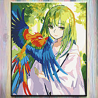 Картина по номерам Аниме "Девушка с попугаем" 40*50 см Art Craft 10264-AC