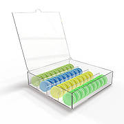 Бокс для макарун на 4 доріжки 240х60х200 мм закритий з відкидною кришкою ACRY Акрил 2 мм