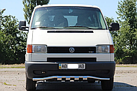 Захист переднього бампера (подвійна нержавіюча труба - подвійний ус) Volkswagen T4 (90-03)