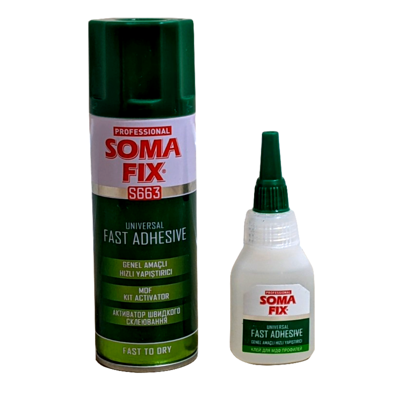 Клей секундний для МДФ та дерева з активатором Soma fix S663, Клей-активатор швидкого склеювання 50 г