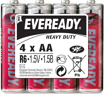 Батарейки соляні АА Energizer Eveready Heavy Duty AA R6 7638900370812