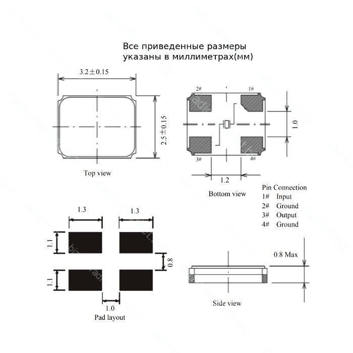 Кварцовий резонатор 3225 20.000 MHz