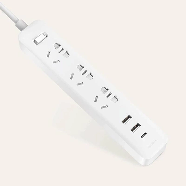 Подовжувач Xiaomi Power Strip 20W (3 роз.+2USB+1Type-C) White