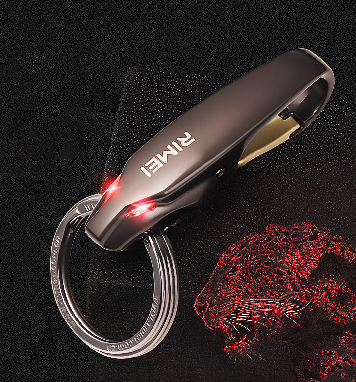 Брелок-карабін для ключів Rimei Leopard Bronze метал. Брелок для ключів універсальний, фото 1