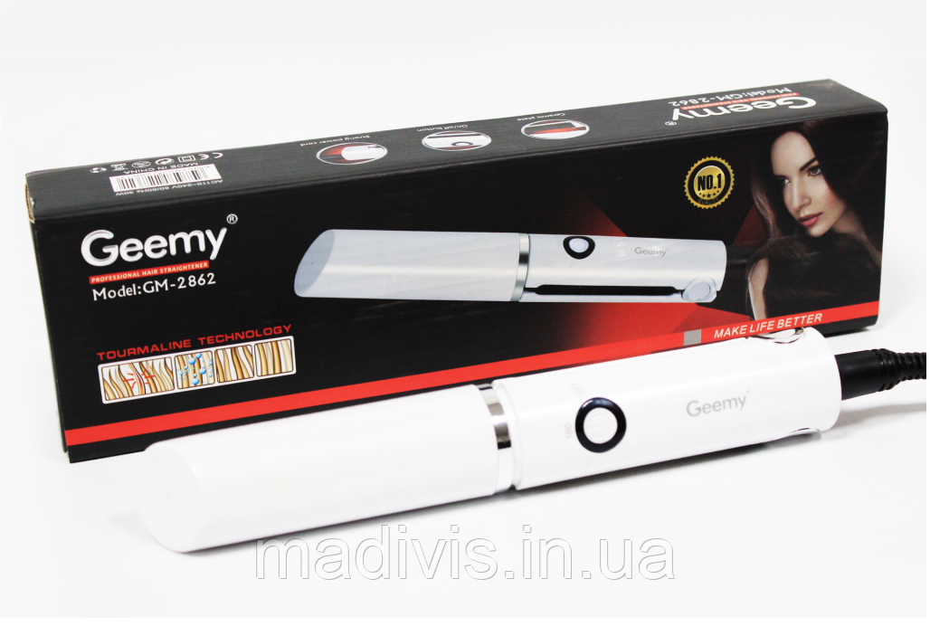 Професійна керамічна праска — випрямляч для випрямлення волосся Geemy Gm-2862 щипці — стайлер, фото 1