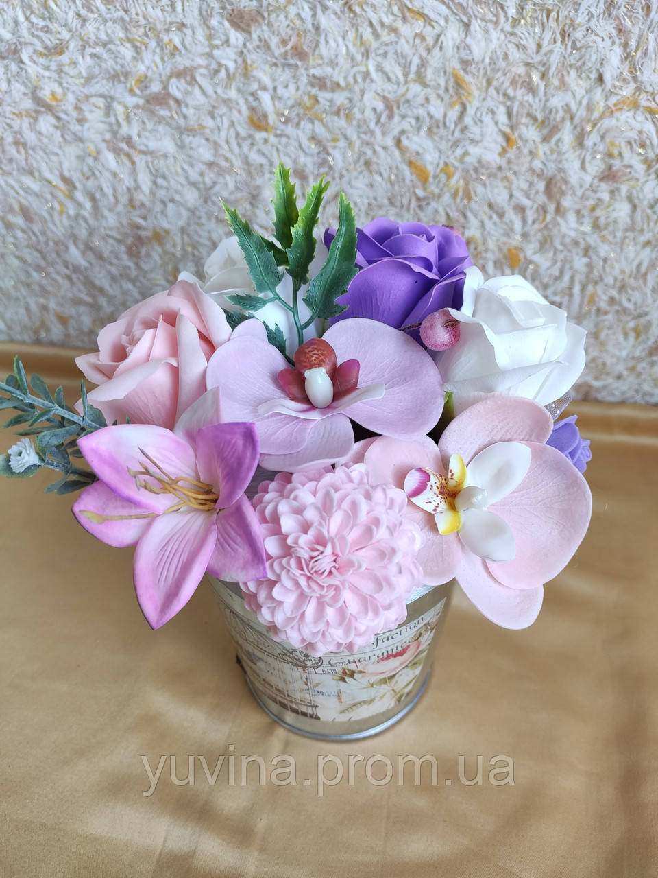 Букет цветов Ручной работы Подарок девушке на День Рождения Подарки для дома Украинские подарки орхидея - фото 2 - id-p1895256832