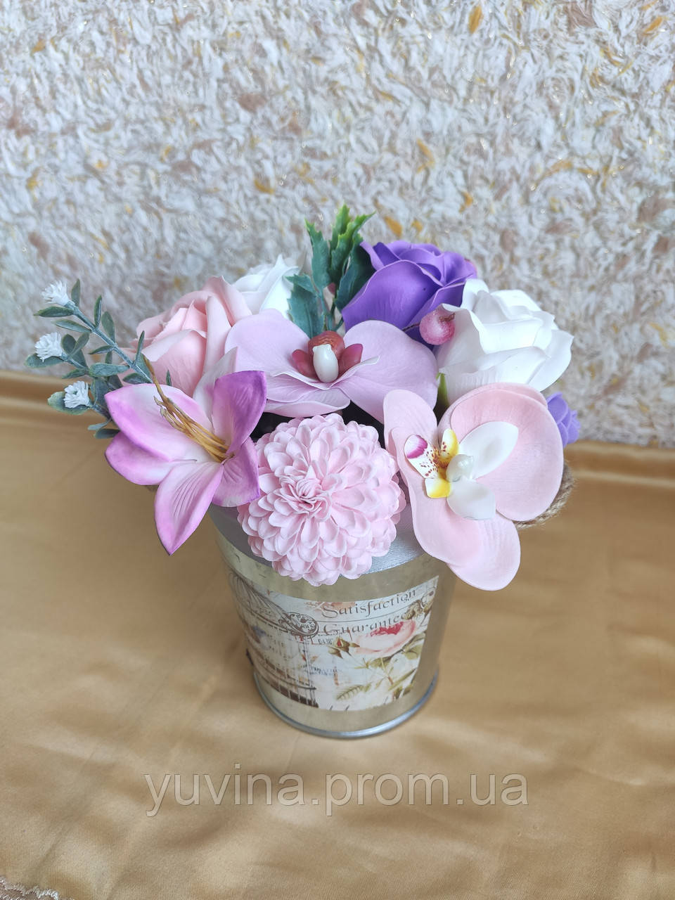 Букет цветов Ручной работы Подарок девушке на День Рождения Подарки для дома Украинские подарки орхидея - фото 4 - id-p1895256832