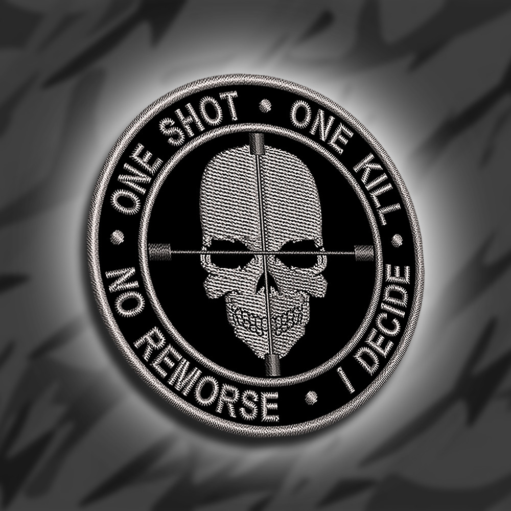 №286 Шеврон "ONE SHOT ONE KILL" 8см