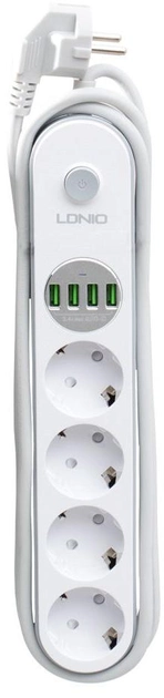 Подовжувач LDNIO SE4432 4 розетки + 4 USB White