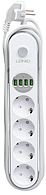 Подовжувач LDNIO SE4432 4 розетки + 4 USB White
