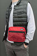 Компактная молодежная сумка через плечо, мессенджер для телефона,кошелька,планшета Красный