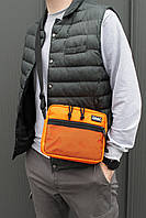 Компактная молодежная сумка через плечо, мессенджер для телефона,кошелька,планшета Оранжевый