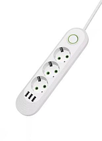 Подовжувач F03U (3 розетки + 3 USB) White