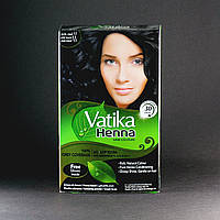 Натуральная краска для волос на основе хны Vatika Henna Deep Black глубокий черный Dabur 60 г