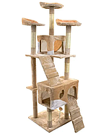 Когтеточка-домик кошачья, домашняя устойчивая дряпка игровой комплекс для котов и кошек 170х49х49 см MS