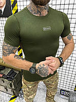 Мужская военная футболка ВСУ олива, Тактическая армейская футболка