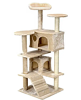 Кігтеточка будиночок для котів і кішок, домашній м'який підлоговий ігровий комплекс дряпка 131х49х49 см MS