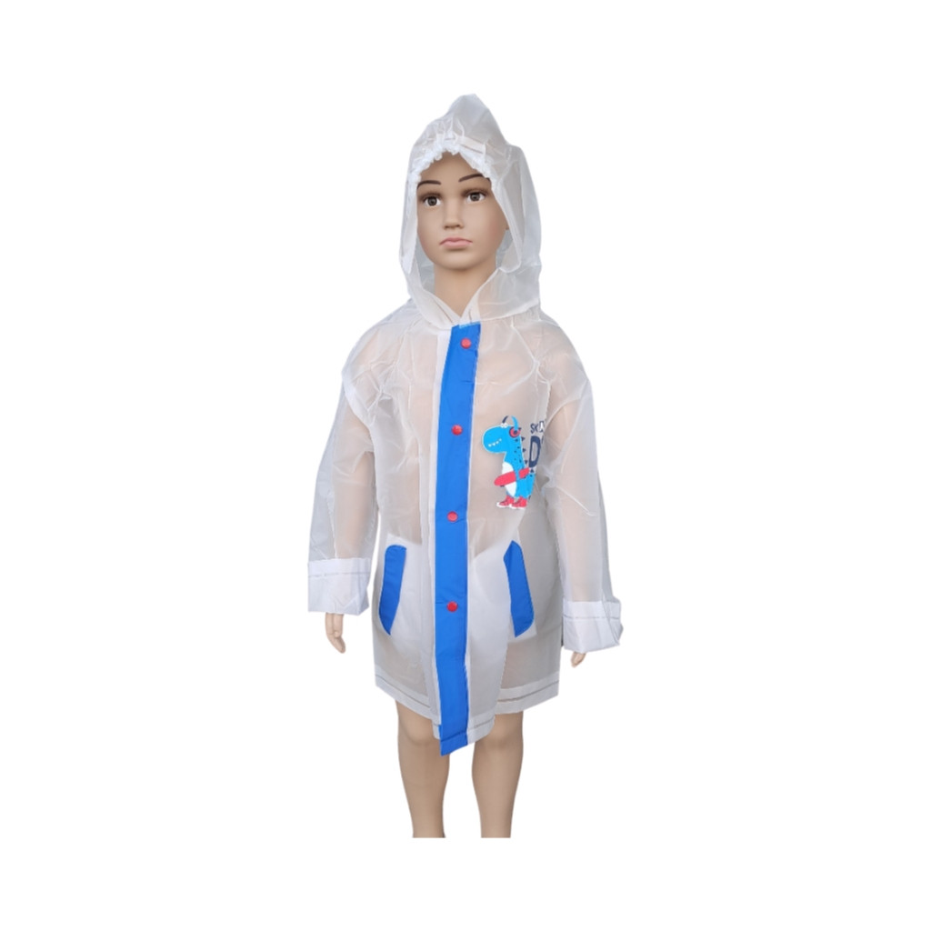 Прозорий дитячий дощовик з карманами на зріст 110 см - 130 см від фірми SL