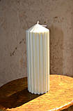 Свічка Циліндр Рифлений, великий. Свічка з натурального воску., фото 3