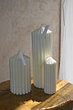 Свічка Циліндр Рифлений, великий. Свічка з натурального воску., фото 4