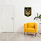 Настінний Герб України, тризуб в офіс, сучасний декор стін 25x18 см, золотий герб на чорному щиті, фото 5