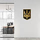 Настінний Герб України, тризуб в офіс, сучасний декор стін 25x18 см, золотий герб на чорному щиті, фото 9